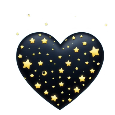 emo heart with night sky and falling stars sticker