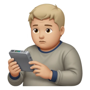 fat boy playing game boy sticker