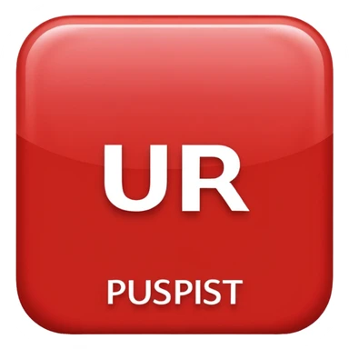 a red square with the words ur pist in the middle of the square sticker