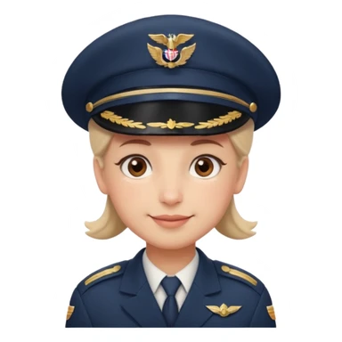 pilot wearing a captain hat, sheepish apologetic smile, small blush cheeks, giving a gentle salute, sticker