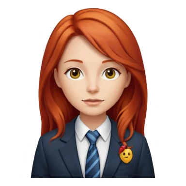 long red haired woman with tie and blazer sticker