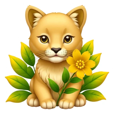 puma holds flower sticker