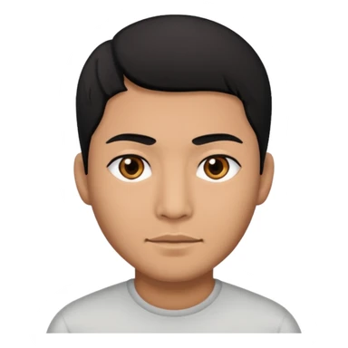 Brown Asian man with black hair black eyes sticker