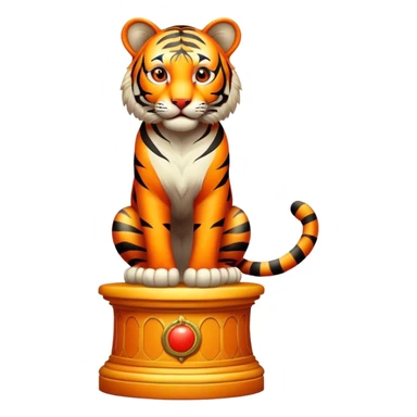 Vintage circus tiger on pedestal sticker
