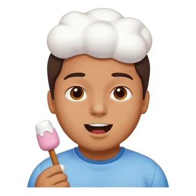 Marshmallow in mouth sticker