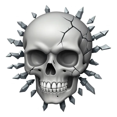 Skull brain exploding sticker