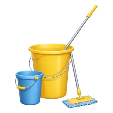 bucket with cleaning equipment sticker