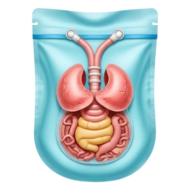 an ostomy bag for a artificial intestine sticker