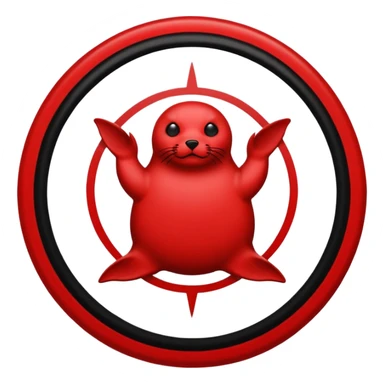 iOS sticker, summoning seal, black circle, red symbol, minimal sticker