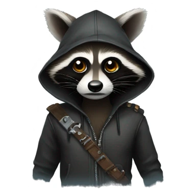 raccoon wearing a thief costume sticker