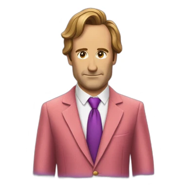 Saul GoodMan  wearing a purple Bunny furry suits sticker