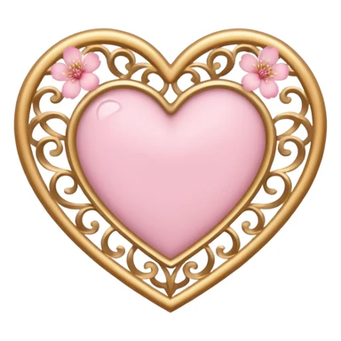 heart with sakura and a delicate filigree border sticker