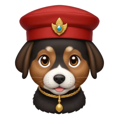 black suited dog with fes hat sticker