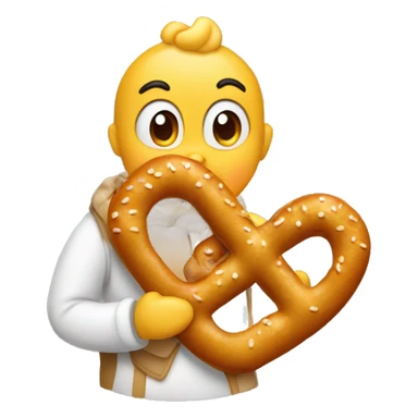 chick kissing a pretzel sticker