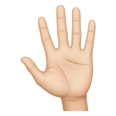a hand held open, viewed from the side, with the palm facing upward sticker
