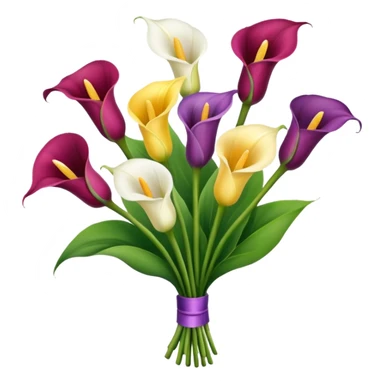 calla lily flower multicolor bouquet sticker