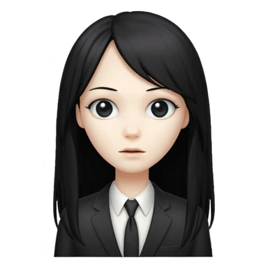 slenderman with long black wig sticker