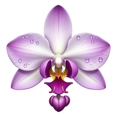 White orchid purple dots  sticker