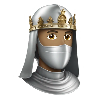 king baldwin IV in silver full face mask up sticker