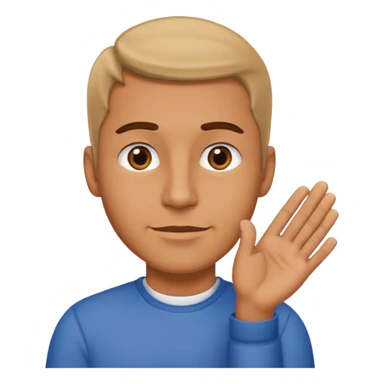 un homme qui secoue ses mains sous son menton sticker