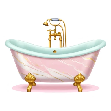 Pastel luxury marble bathtub with fancy elegant legs sticker