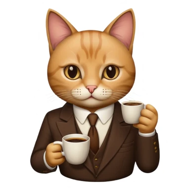 cat corleone mafia coffe sticker