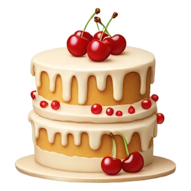 beautiful beige cake with cherries sticker