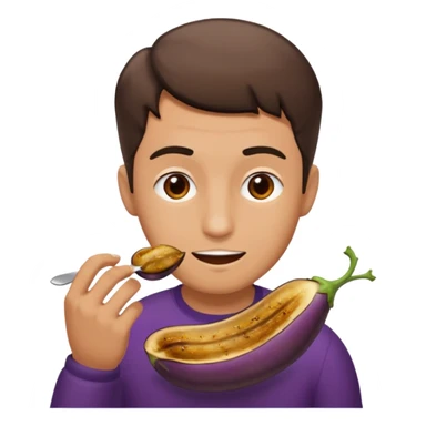 Man eating an eggplant sticker