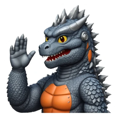 godzilla saluting sticker