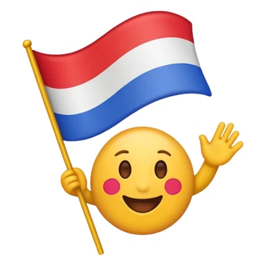 une emoticone avec un drapeau pour dire c'est gagné sticker