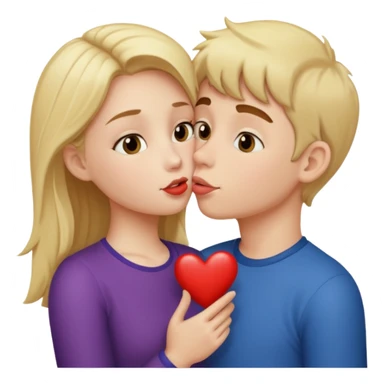 girl kissing a boy  sticker