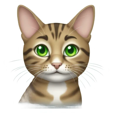 Tabby cat with green eyes sticker