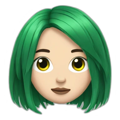 Billie eilish with green and black hair sticker