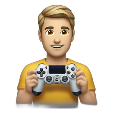 Homme avec une manette ps4 sticker