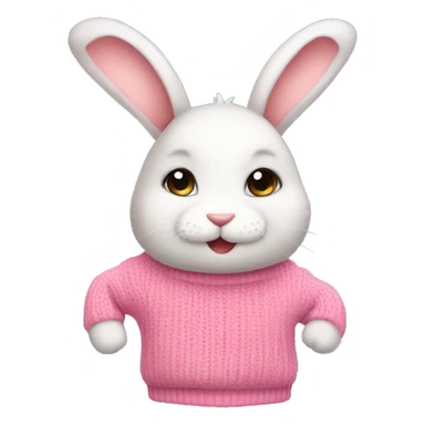 Cute bunny with a pink sweater sticker