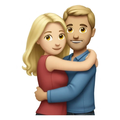 caucasian couple hugging  sticker
