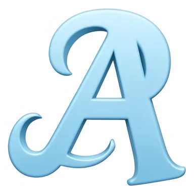 Light-blue romantic alphabet letter sticker