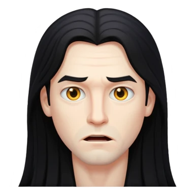 человек мужчина с бледной кожей и прической длинных волос чорных sticker