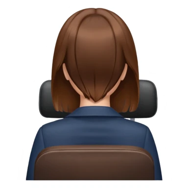 Back of head woman sitting on an office chair sticker
