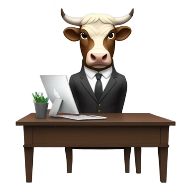 bull wearing suit using computer sticker