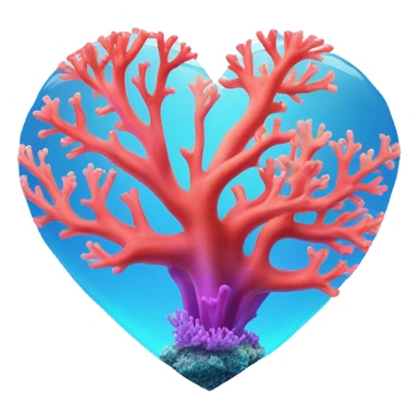 Colorful ocean Coral reef in a the shape of a heart sticker
