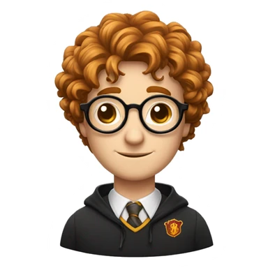 Harry potter avec les cheveux bouclés dans un pot de fleur avec des lunettes rondes et ça cicatrices  sticker