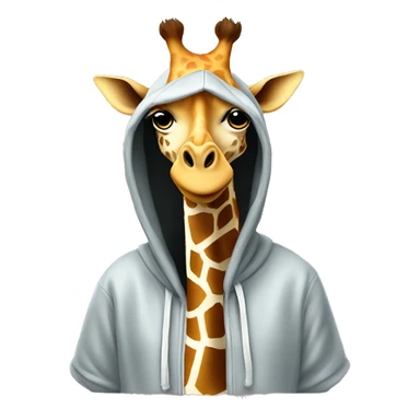 Giraffe wearing a over sized hoodie sticker