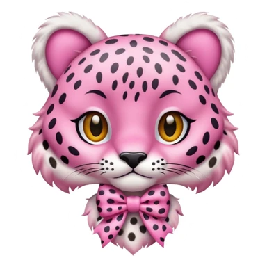 pink cheetah with a white bow sticker