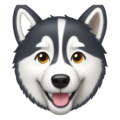 Husky with a happy face sticker
