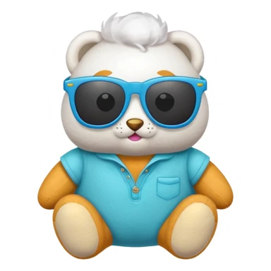 a plushie wearing cool sunglasses sticker