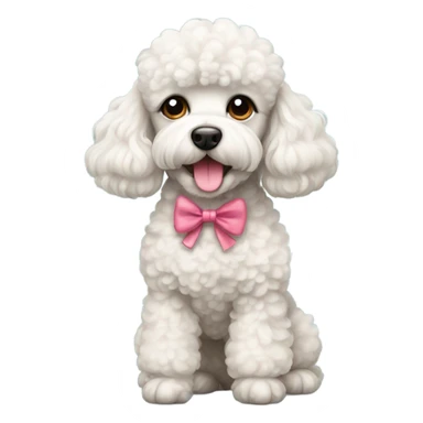Cute poodle dog with bow sticker