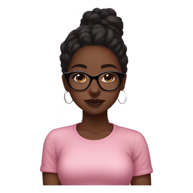 Black girl pink aesthetic and glasses sticker