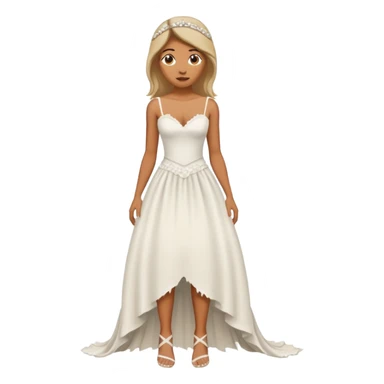 woman ripped wedding dress standing on foot sticker