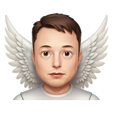 Elon musk with a big wings sticker